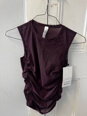 lululemon athletica Deep Plum Ruched Mesh Tank